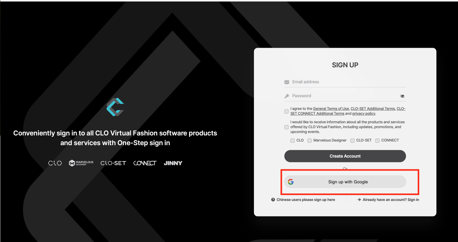 Sign up for a new CLO3D account - Image 2